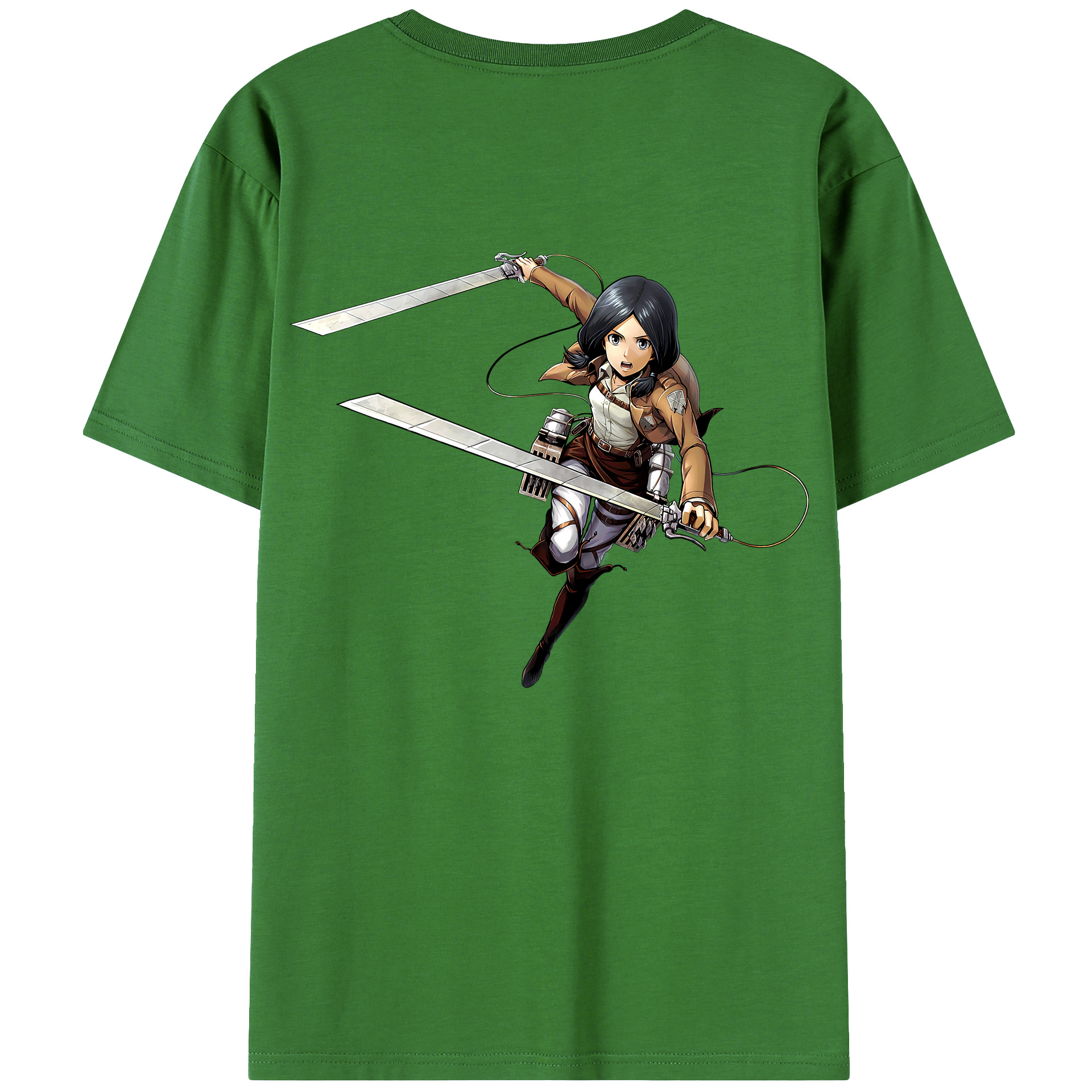 （画像用） 進撃の巨人 ミカサ·アッカーマン Attack on Titan Mikasa Ackerman レディース半袖Tシャツ(バックプリント)